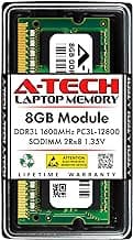 A-Tech 8GB RAM Replacement for CT2K8G3S160BM | DDR3/DDR3L 1600MHz PC3L-12800 (PC3-12800) CL11 SODIMM 2Rx8 1.35V Non-ECC SO-DIMM 204-Pin Laptop, Notebook Memory Module