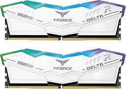 TEAMGROUP T-Force Delta RGB DDR5 Ram 32GB (2x16GB) 6000MHz PC5-48000 CL38 Intel XMP 3.0 & AMD Expo Compatible Desktop Memory Module Ram White FF4D532G6000HC38ADC01