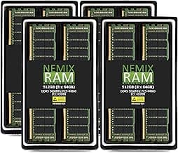 NEMIX RAM 512GB (8X64GB) DDR5 5600MHZ PC5-44800 2Rx4 1.1V CL46 288-PIN ECC RDIMM Registered Server Memory KIT Compatible with ASUS Pro WS WRX90E SAGE SE Workstation Motherboard