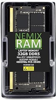 NEMIX RAM 32GB (1X32GB) DDR5 4800MHZ PC5-38400 2Rx8 1.1V CL40 262-PIN Non-ECC SODIMM Compatible with UGREEN NASync DXP4800 Plus DXP480T Plus DXP6800 Pro DXP8800 Plus NAS Storage Systems