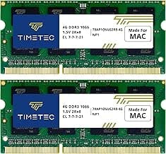 Timetec 8GB KIT(2x4GB) Compatible for Apple DDR3 1067MHz / 1066MHz PC3-8500 CL7 for Mac Book, Mac Book Pro, iMac, Mac mini (Late 2008, Early/Mid/Late 2009, Mid 2010) SODIMM Memory MAC RAM Upgrade