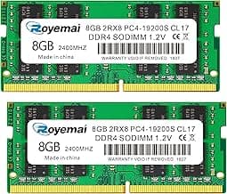 16GB DDR4 19200S PC4 2400 2X8GB SODIMM, DDR4-2400MHz PC4-19200 CL17 2Rx8 1.2V Non-ECC 260 Pin Laptop Memory Module Ram
