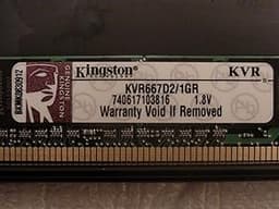 Kingston ValueRAM 1 GB DDR2 667 MHz 240-PIN Memory Module (KVR667D2/1GR)