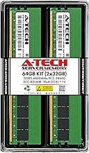A-Tech 64GB Kit (2x32GB) DDR5 4800MHz PC5-38400 ECC RDIMM 1Rx4 (EC8 10x4) Single Rank 1.1V ECC Registered DIMM 288-Pin Server RAM Memory Upgrade Modules (A-Tech Enterprise Series)