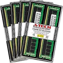 A-Tech 256GB Kit (8x32GB) DDR4 2400MHz PC4-19200 ECC RDIMM 2Rx4 Dual Rank 1.2V ECC Registered DIMM 288-Pin Server & Workstation RAM Memory Upgrade Modules (A-Tech Enterprise Series)