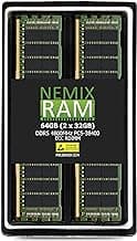 NEMIX RAM 64GB (2X32GB) DDR5 4800MHZ PC5-38400 2Rx8 1.1V CL40 288-PIN ECC RDIMM Registered Server Memory KIT