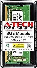A-Tech 8GB DDR4 2400 MHz SODIMM PC4-19200 (PC4-2400T) CL17 Non-ECC Laptop RAM Memory Module