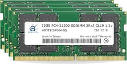 Adamanta 128GB (4x32GB) Compatible for HP ZBook 17 G6/Gen6 Mobile Workstation Laptop DDR4 2666MHz PC4-21300 SODIMM 2Rx8 CL19 1.2v Notebook Memory Module Upgrade RAM