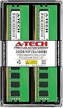 A-Tech 32GB Kit (2x16GB) RAM for Dell PowerEdge R250, R330 XL, R350, T140, T150, T30, T340, T350 | DDR4 2666MHz PC4-21300 ECC-UDIMM 2Rx8 ECC Unbuffered Server Memory Upgrade