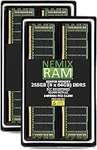 256GB 4X64GB DDR5 6400MHZ PC5-51200 CL52 2Rx4 1.1V 288-PIN ECC Registered RDIMM Server Memory KIT NEMIX RAM Compatible with ASRock Rack W890D8-2L2T Motherboard