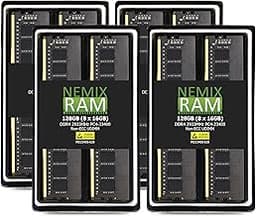NEMIX RAM 128GB (8X16GB) DDR4 2933MHZ PC4-23400 2Rx8 1.2V CL21 288-PIN Non-ECC UDIMM Unbuffered Desktop Memory KIT