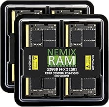 NEMIX RAM 128GB (4X32GB) DDR4 3200MHZ PC4-25600 2Rx8 1.2V CL22 260-PIN ECC Unbuffered SODIMM Memory KIT