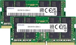 64GB (2x32GB) DDR4 3200MHz PC4-25600 (PC4-3200AA) CL22 SODIMM 2Rx8 Dual Rank 1.2V 260-Pin Laptop, Notebook RAM Memory