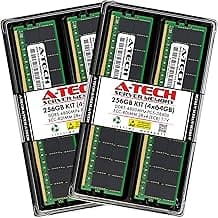 A-Tech 256GB Kit (4x64GB) DDR5 4800MHz PC5-38400 ECC RDIMM 2Rx4 (EC8 10x4) Dual Rank 1.1V ECC Registered DIMM 288-Pin Server RAM Memory Upgrade Modules (A-Tech Enterprise Series)