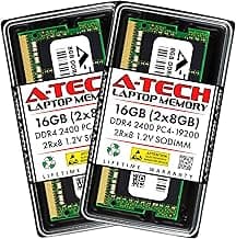 A-Tech 16GB (2x8GB) DDR4 2400MHz SODIMM PC4-19200 2Rx8 Dual Rank 260-Pin CL17 1.2V Non-ECC Unbuffered Notebook Laptop RAM Memory Upgrade Kit