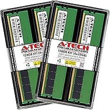 A-Tech 128GB Kit (4x32GB) DDR5 4800MHz PC5-38400 ECC-UDIMM 2Rx8 (EC4 9x4) Dual Rank 1.1V ECC Unbuffered DIMM 288-Pin Server, Workstation RAM Memory Upgrade Modules