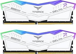 TEAMGROUP T-Force Delta RGB DDR5 Ram 48GB (2x24GB) 6400MHz PC5-51200 CL32 M-DIE Desktop Memory Module Ram for 600 700 Series Chipset XMP 3.0 Ready White - FF4D548G6400HC32ADC01