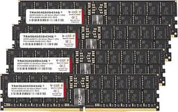 V-Color DDR5 256GB (64GBx4) 6000MHz CL34 4Gx4 2Rx4 OC R-DIMM (Overclocking ECC Registered DIMM) 1.25V Memory Ram for TRX50 Workstation (AMD Expo) (TRA564G60D434Q)