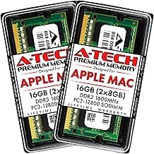 A-Tech 16GB Kit (2x8GB) RAM for Apple MacBook Pro (Mid 2012), iMac (Late 2012, Early/Late 2013, Late 2014, Mid 2015), Mac mini (Late 2012) | DDR3 1600MHz PC3-12800 SODIMM 204-Pin Memory Upgrade