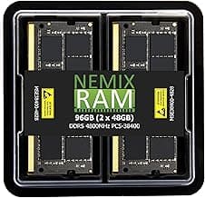 96GB 2X48GB DDR5 4800MHZ PC5-38400 2Rx8 1.1V CL40 262-PIN ECC Unbuffered SODIMM NEMIX RAM Workstation MicroServer Enterprise & Industrial Mini-PC Memory KIT