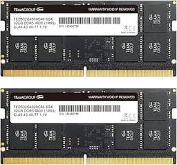 TEAMGROUP Elite SODIMM DDR5 64GB (2x32GB) 4800MHz (PC5-38400) CL40 Non-ECC Unbuffered 1.1V 262 Pin Laptop Memory Module Ram - TED564G4800C40DDC-S01