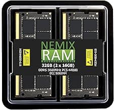 NEMIX RAM 32GB (2X16GB) DDR5 5600MHZ PC5-44800 1Rx8 1.1V CL46 262-PIN ECC Unbuffered SODIMM KIT