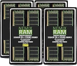 256GB 8X32GB DDR5 5600MHZ PC5-44800 2Rx4 1.1V CL46 288-PIN ECC Registered RDIMM NEMIX RAM Server Memory KIT Compatible with Lenovo ThinkSystem ST650 V3 Tower Server