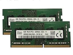 SK Hynix 8GB KIT(2 x 4GB) DDR4 3200MHz PC4-25600 1.2V 1R x 16 SODIMM Laptop RAM Memory Module HMA854S6CJR6N-XN, OEM Package