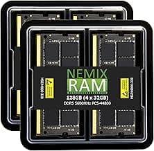 NEMIX RAM 128GB (4X32GB) DDR5 5600MHZ PC5-44800 2Rx8 1.1V CL46 262-PIN ECC Unbuffered SODIMM Memory KIT