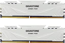 【DDR4 RAM】 GIGASTONE Game PRO 32GB Kit (2x16GB) DDR4 3600MHz PC4-28800 CL 18-22-22-42 Intel XMP 2.0 AMD Ryzen 1.35V UDIMM 288 Pin Unbuffered Non ECC High Performance Gaming Desktop Memory - White