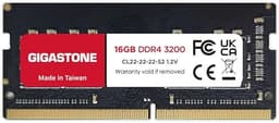 【DDR4 RAM Laptop Only】 GIGASTONE 16GB DDR4 3200MHz (2933MHz or 2666MHz) PC4-25600 (PC4-23400, 21300) CL22 1.2V SODIMM 260 Pin Unbuffered Non ECC High Performance Notebook Memory Upgrade