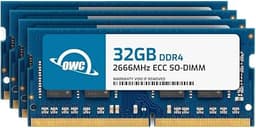 OWC 128GB (4x32GB) DDR4 2666MHz PC4-21300 CL19 2RX8 ECC Unbuffered SODIMM 1.2V 260-pin Memory RAM