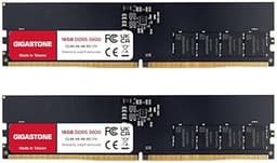 【DDR5 RAM】 GIGASTONE 32GB Kit (2x16GB) DDR5 4800MHz PC5-38400 CL 40-40-40-77 1.1V UDIMM 288 Pin Unbuffered Non ECC PC Desktop Memory Module Upgrade