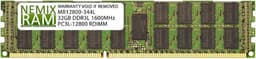 NEMIX RAM 32GB (1X32GB) DDR3 1600MHZ PC3-12800 4Rx4 1.35V 240-PIN ECC RDIMM Registered Server Memory