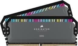 Dominator Platinum RGB DDR5 64GB (2x32GB) 5600MHz C40 AMD Optimized Desktop Memory (12 Ultra-Bright CAPELLIX RGB LEDs, Patented CORSAIR DHX Cooling, Custom AMD® Expo Profiles) Cool Gray