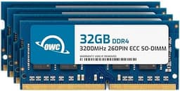 OWC 128GB (4x32GB) DDR4 3200MHz PC4-25600 CL22 2RX8 ECC Unbuffered SODIMM 1.2V 260-pin Memory RAM