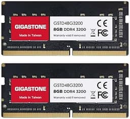 【DDR4 RAM Laptop Only】 GIGASTONE 16GB Kit (2x8GB) DDR4 3200MHz (2933MHz or 2666MHz) PC4-25600 (PC4-23400/21300) CL22 1.2V SODIMM 260 Pin Unbuffered Non ECC High Performance Notebook Memory Upgrade