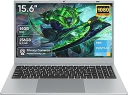 15.6" Laptop 16GB RAM 256GB NVMe SSD, Pentium Gold 6500Y (Beats N5095 up to 3.4GHz), Lightweight Notebook PC for Student Business Office, HD Port,Type-C PD Charging