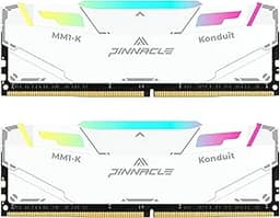 Timetec Pinnacle Konduit RGB DDR4 3200MHz PC4-25600 CL16-18-18-38 XMP2.0 Overclocking 1.35V Compatible for AMD and Intel Desktop Gaming PC Memory Module RAM (RGB White, 32GB KIT(2x16GB))