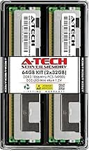 A-Tech 64GB Kit (2x32GB) DDR3 1866MHz PC3-14900L ECC LRDIMM 4Rx4 Quad Rank 1.5V Load Reduced DIMM 240-Pin Server RAM Memory Upgrade Modules (A-Tech Enterprise Series)