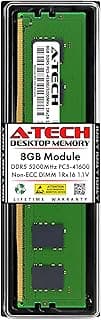 A-Tech 8GB DDR5 5200MHz PC5-41600 CL42 UDIMM 1Rx16 Single Rank 1.1V Non-ECC Unbuffered DIMM 288-Pin Desktop PC/Computer RAM Memory Upgrade Module