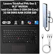 Lenovo ThinkPad P14s Gen 5 Mobile Workstation, 14.5" WUXGA (1920x1200), Intel 14-Core Ultra 5 135H (Beats i7-13700H), 32GB DDR5 RAM, 512GB SSD Gen4, FPReader, RJ45, Wi-Fi 6E, IR Cam, Windows 11 Pro