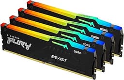 FURY Beast RGB 64GB (4x16GB) 6000MT/s CL40 DDR5 XMP DIMM | Overclocking | Intel XMP 3.0 | Kit of 4 | KF560C40BBAK4-64