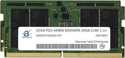 64GB (2x32GB) DDR5 5600MHz PC5-44800 (or 4800MHz PC5-38400) SODIMM 2Rx8 CL46 1.1v Laptop Notebook Memory Module Upgrade RAM
