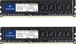 Timetec 8GB KIT (2x4GB) DDR3 / DDR3L 1333MHz PC3-10600 Non ECC Unbuffered 1.5V / 1.35V CL9 Dual Rank for Dell Optiplex 780 DT/MT/SFF Memory Ram Upgrade and More (Low Density 8GB KIT (2x4GB))