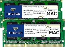 Timetec 16GB KIT(2x8GB) Compatible for Apple DDR3L 1600MHz for Early/Mid/Late Mac Book Pro(2011-2012), iMac(2011-2015), Mac mini(2011-2012) MAC RAM
