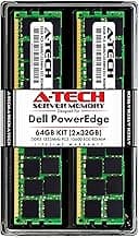 A-Tech 64GB (2x32GB) RAM for Dell PowerEdge R320, R420, R420XR, R520, R620, R720, R720XD, R820, R920 | DDR3 1333MHz ECC-RDIMM PC3-10600 4Rx4 1.5V ECC Registered DIMM Server Memory Upgrade Kit