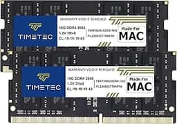 Timetec 32GB KIT(2x16GB) Compatible for Apple DDR4 2666MHz / 2667MHz for Mid 2020 iMac (20,1/20,2) / Mid 2019 iMac (19,1) 27-inch w/Retina 5K, Late 2018 Mac mini (8,1) PC4-21333 /PC4-21300 MAC RAM