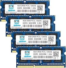 32GB DDR3 RAM 32GB Kit (4x8GB) DDR3/DDR3L 1600MHz PC3-12800 /PC3L-12800S CL11 1.35V/1.5V 2Rx8 SODIMM 204 Pin Unbuffered Non ECC Laptop Memory Upgrade