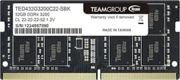 TEAMGROUP Elite DDR4 32GB Single 3200MHz PC4-25600 CL22 Unbuffered Non-ECC 1.2V SODIMM 260-Pin Laptop Notebook PC Computer Memory Module Ram Upgrade - TED432G3200C22-S01